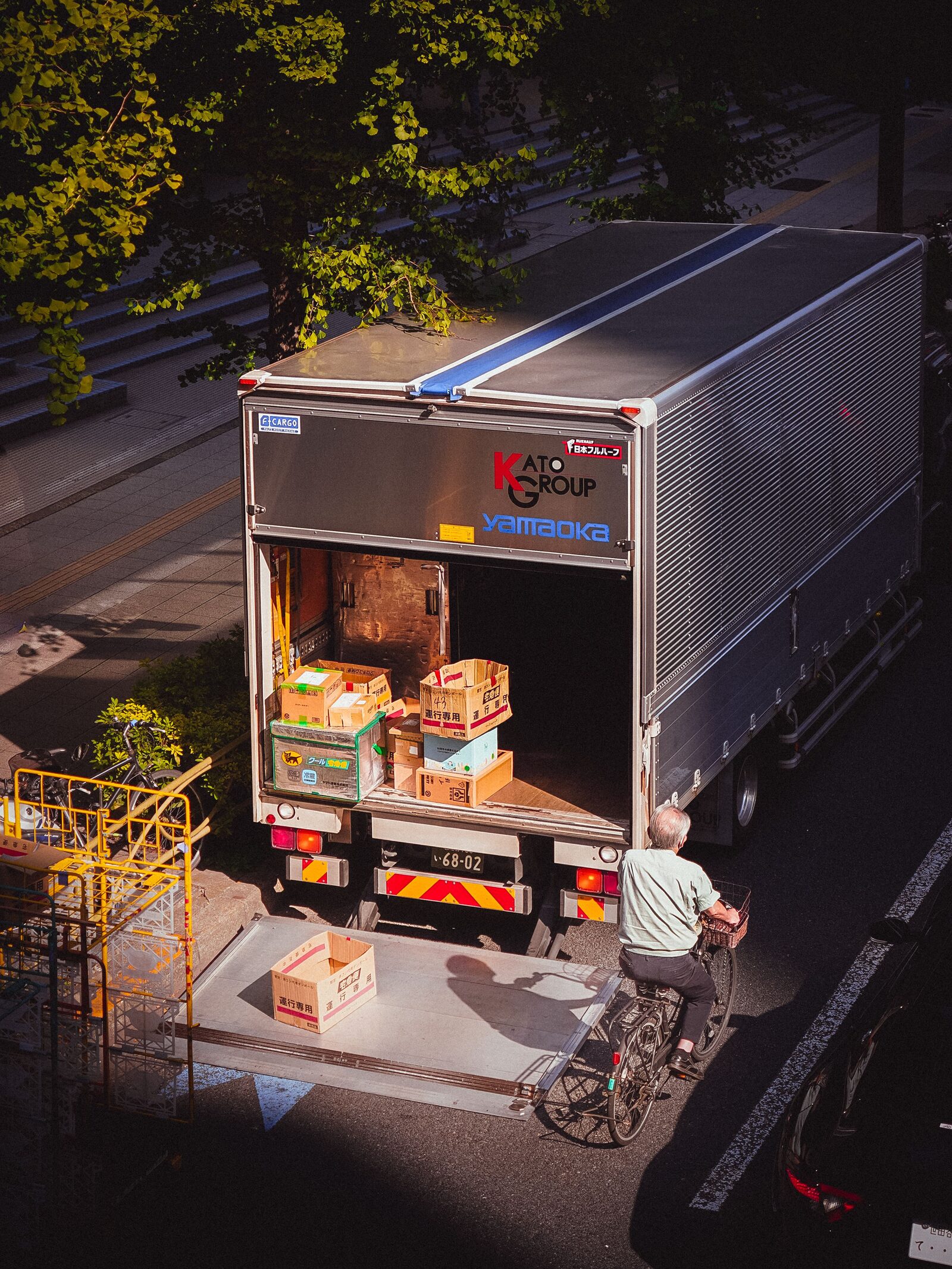 Goods being loaded onto a delivery truck